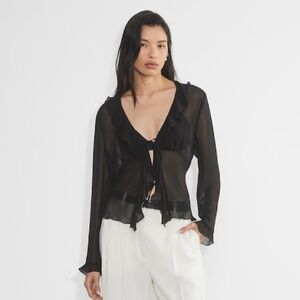 Aritzia wilfred frenchy top black